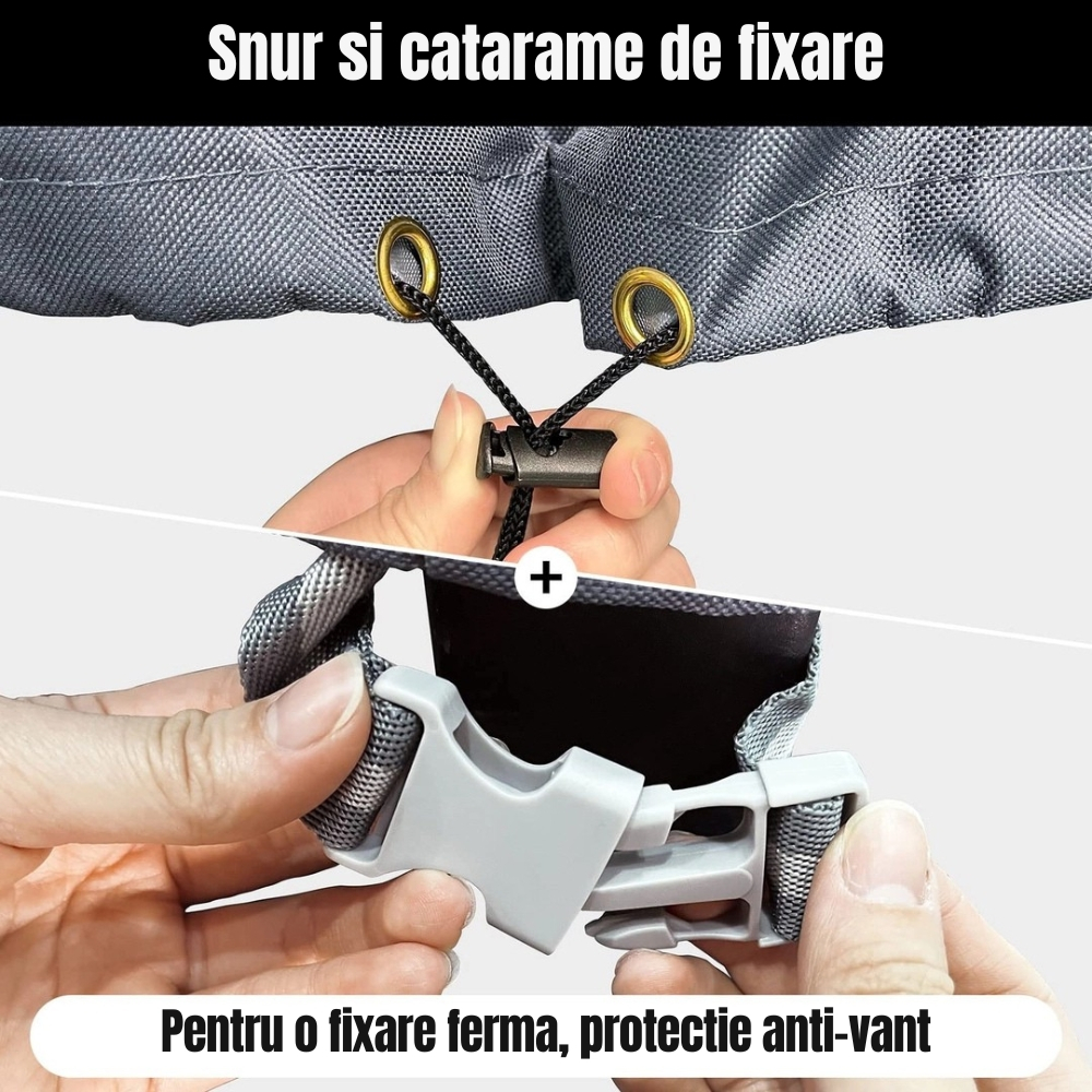 Husa mobilier gradina 135x135x71 cm Oxford 600D impermeabila anti UV gri antracit [3]