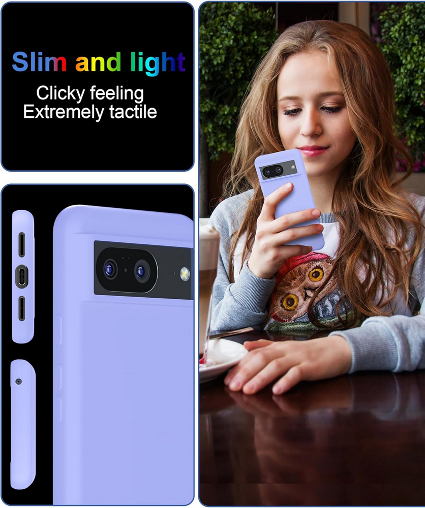 Husa pentru Google Pixel 8 2023, Silicon Lichid, Antisoc, Captuseala din Microfibra, Compatibila Wireless Charging,  Foluu, Mov [6]
