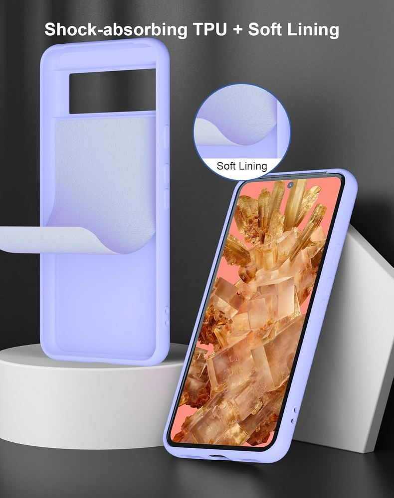 Husa pentru Google Pixel 8 2023, Silicon Lichid, Antisoc, Captuseala din Microfibra, Compatibila Wireless Charging,  Foluu, Mov [4]