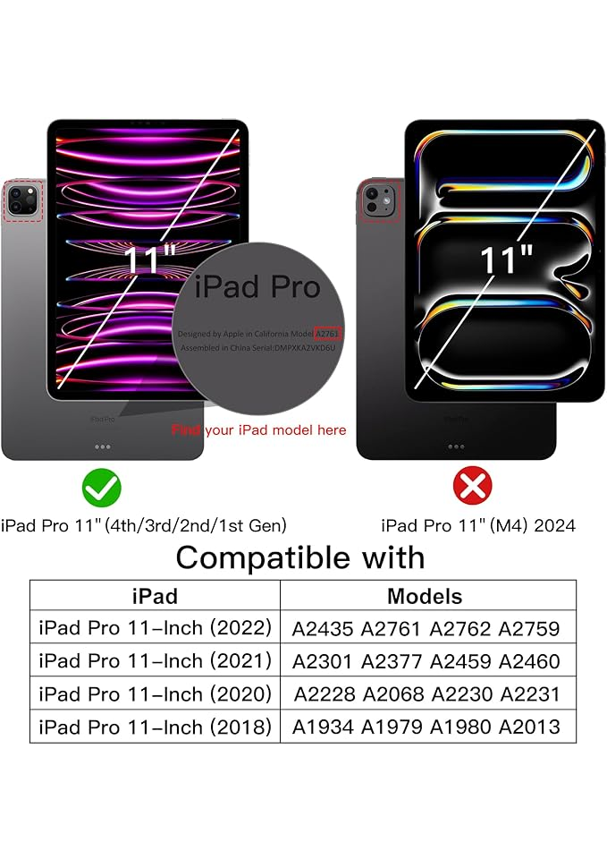 Husă pentru iPad Pro, 11 inch, compatibil cu loc pentru Apple Pencil, JETech [2]