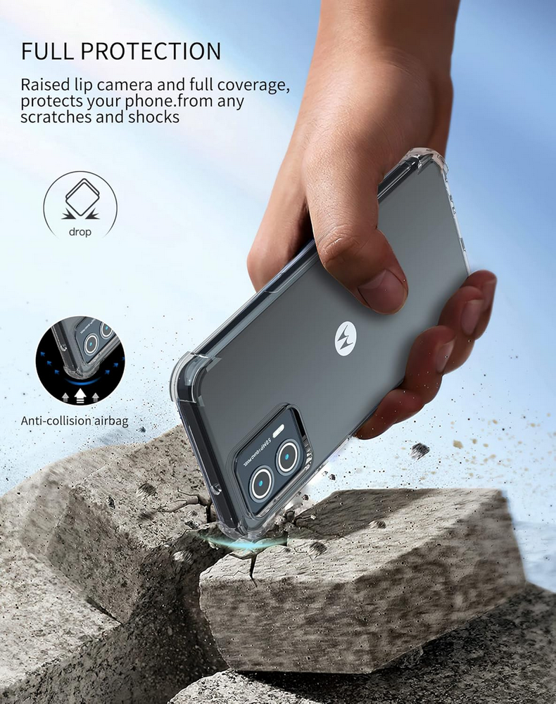 Husa pentru Motorola Moto G53 5G, Foluu, Transparenta, TPU Flexibil, Colturile Intarite, Antisoc si Rezistenta la Zgarieturi [2]