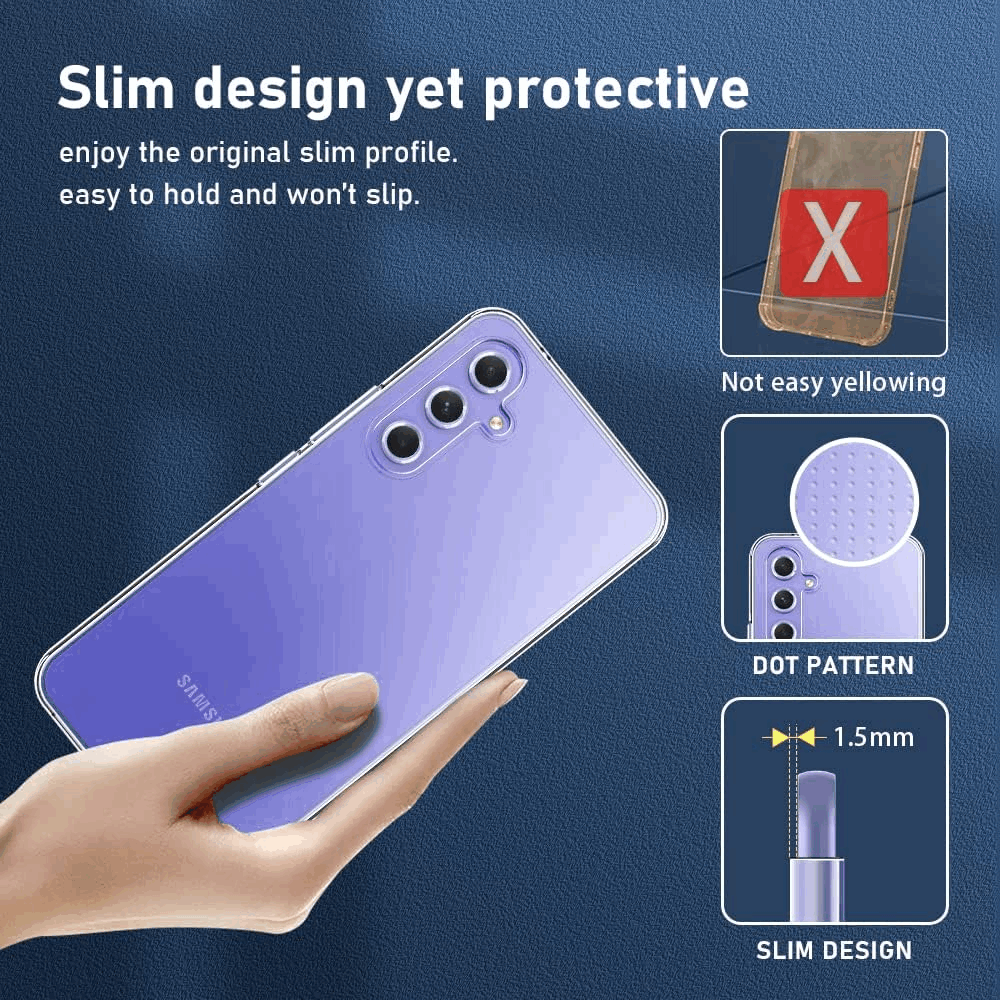 Husa pentru Samsung A54 Ultra, Transparentă, Anti-ingalbenire, PC Dur si TPU Flexibil, QPOX3 [4]