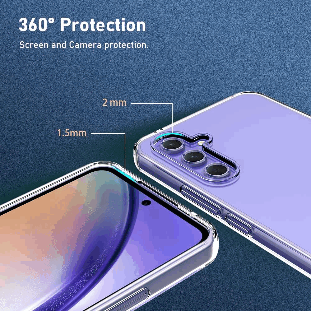 Husa pentru Samsung A54 Ultra, Transparentă, Anti-ingalbenire, PC Dur si TPU Flexibil, QPOX3 [5]