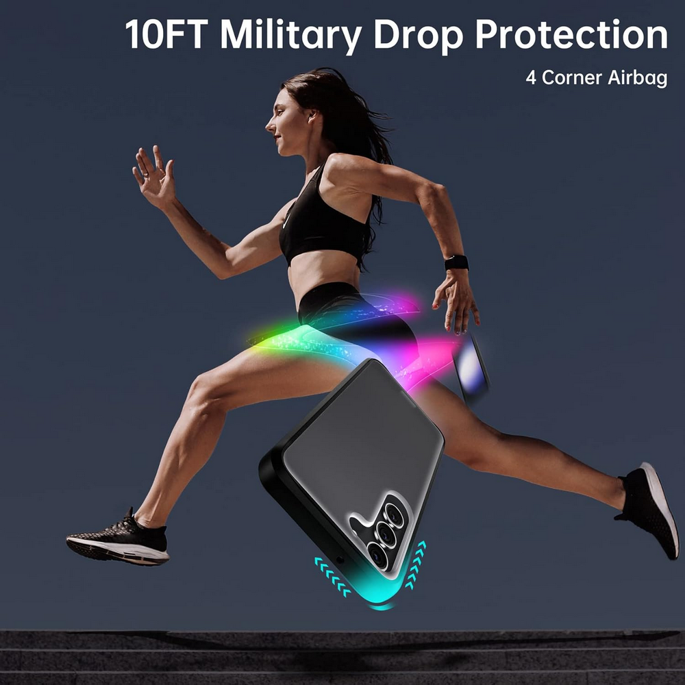 Husa pentru Samsung Galaxy S23, 6.1 inch, Protectie Militara 3m, Antiamprenta, Spate Mat si Rigid, Airbags in Colturi, Updeal, Negru [4]