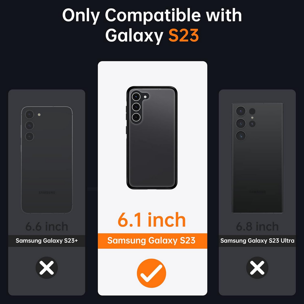 Husa pentru Samsung Galaxy S23, 6.1 inch, Protectie Militara 3m, Antiamprenta, Spate Mat si Rigid, Airbags in Colturi, Updeal, Negru [7]