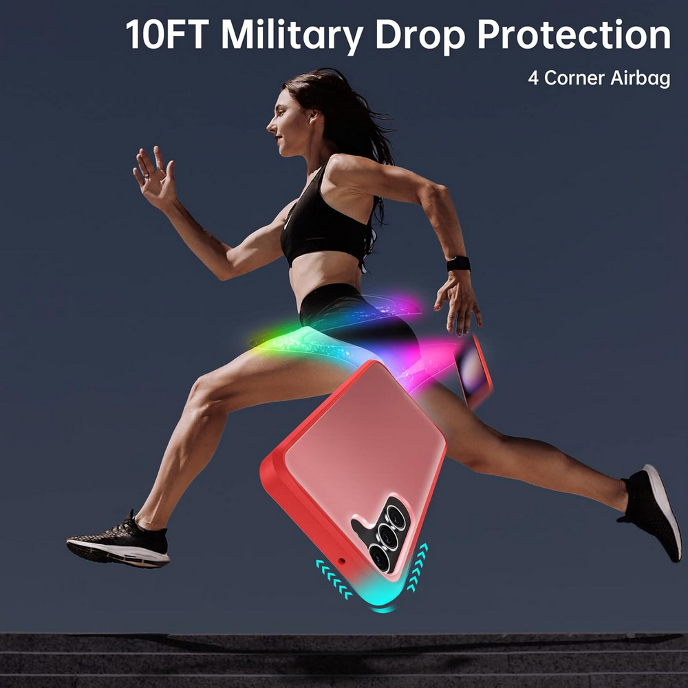 Husa pentru Samsung Galaxy S23, 6.1 inch, Protectie Militara 3m, Antiamprenta, Spate Mat si Rigid, Airbags in Colturi, Updeal, Rosu [4]