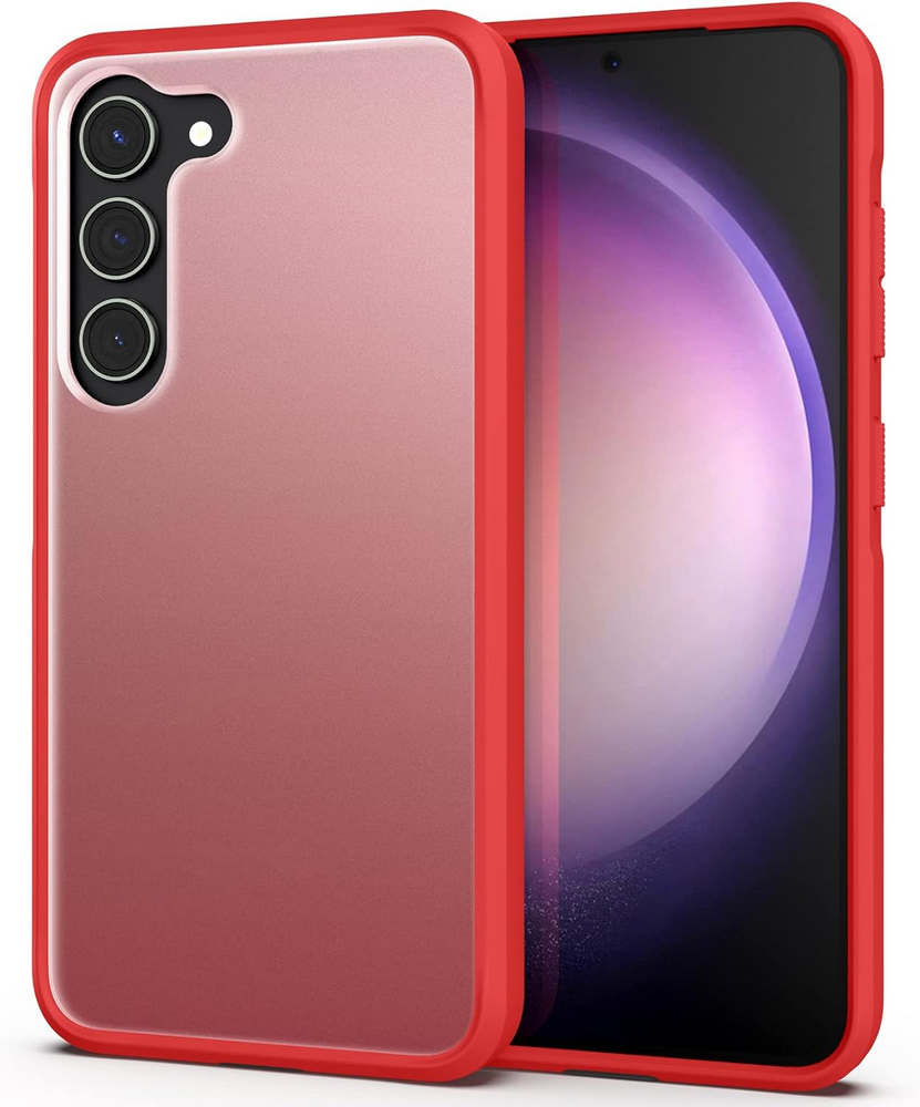 Husa pentru Samsung Galaxy S23, 6.1 inch, Protectie Militara 3m, Antiamprenta, Spate Mat si Rigid, Airbags in Colturi, Updeal, Rosu [1]