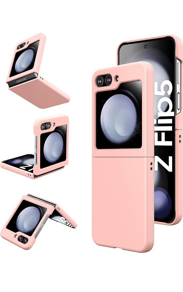 Husă pentru Samsung Galaxy Z Flip 5 (2023), Slim, Mată, cu Protecție Completă și Aderență Antialunecare, Roz [1]