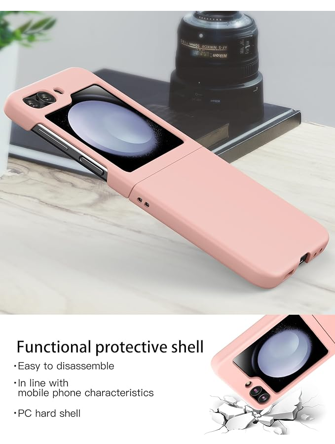 Husă pentru Samsung Galaxy Z Flip 5 (2023), Slim, Mată, cu Protecție Completă și Aderență Antialunecare, Roz [3]