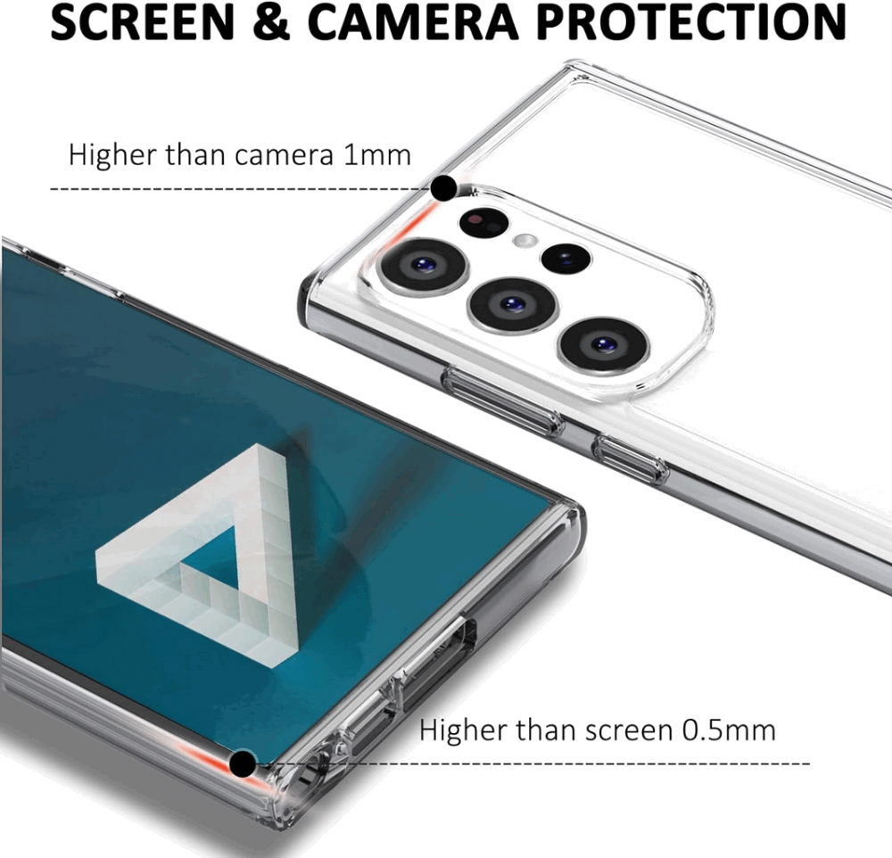 Husa pentru Samsung S23 Ultra, Transparentă, Anti-ingalbenire, PC Dur si TPU Flexibil, QPR3P [6]