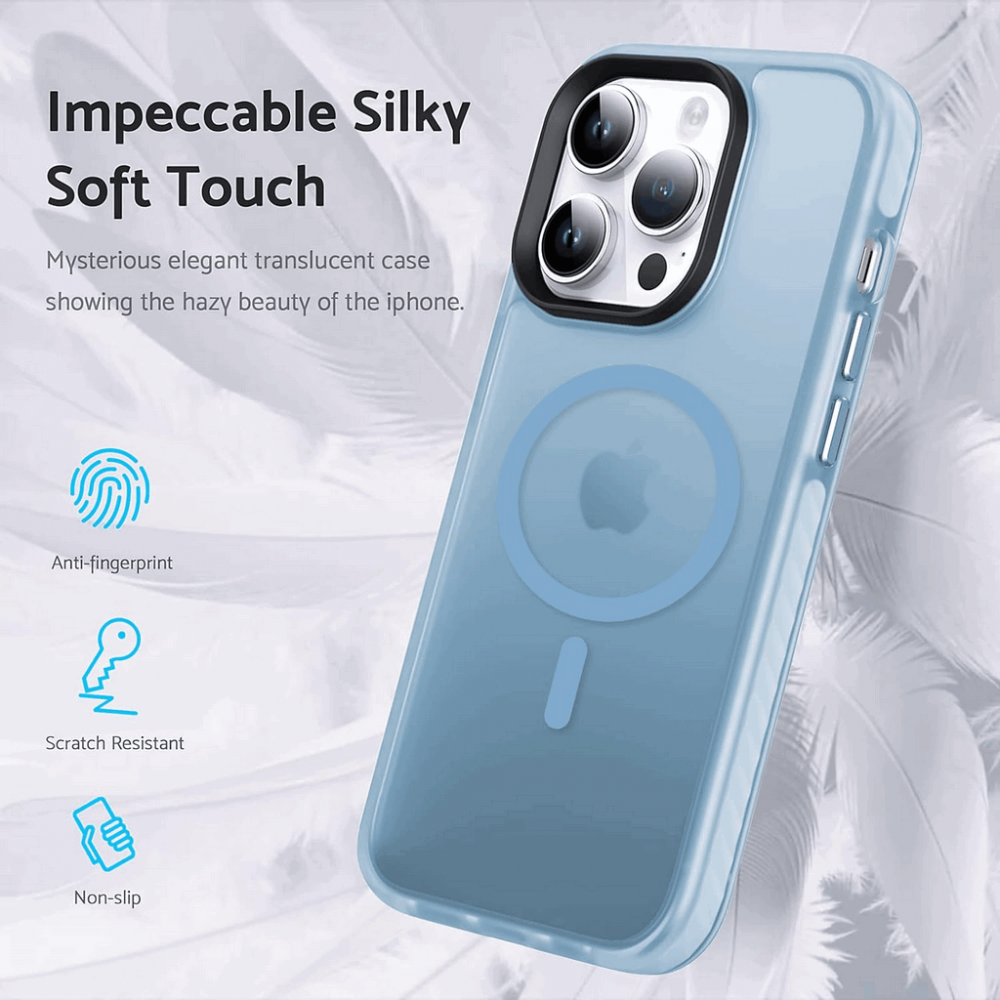 Husa pentru telefon iPhone 14 PRO MAX 6.7 inch, Albastru, Anti-Amprente, Anti-Șoc, TPU Translucid, DASFOND, N0085 [4]