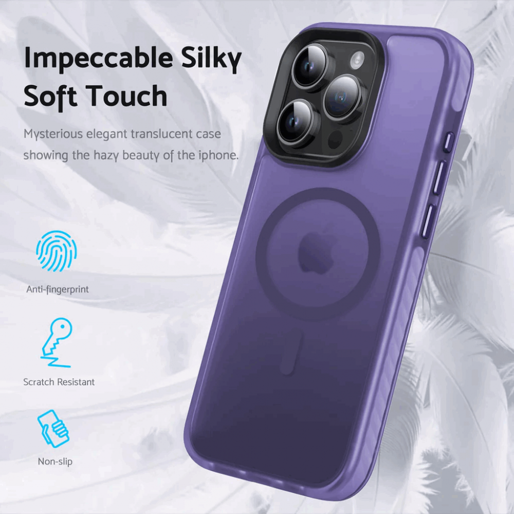 Husa pentru telefon iPhone 15 PRO MAX 6.7 inch, Violet Mat, Anti-Amprente, Anti-Șoc, TPU Translucid, DASFOND, JDFG [5]