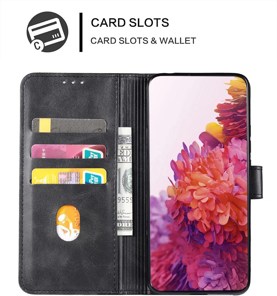 Husa Tip Portofel din Piele PU pentru HONOR 90 Lite 5G, GIOPUEY, Neagra [3]