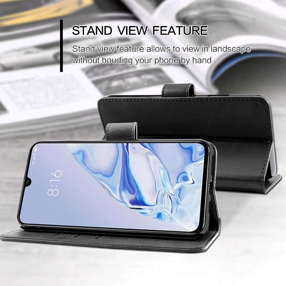 Husa Tip Portofel din Piele PU pentru HONOR 90 Lite 5G, GIOPUEY, Neagra [4]