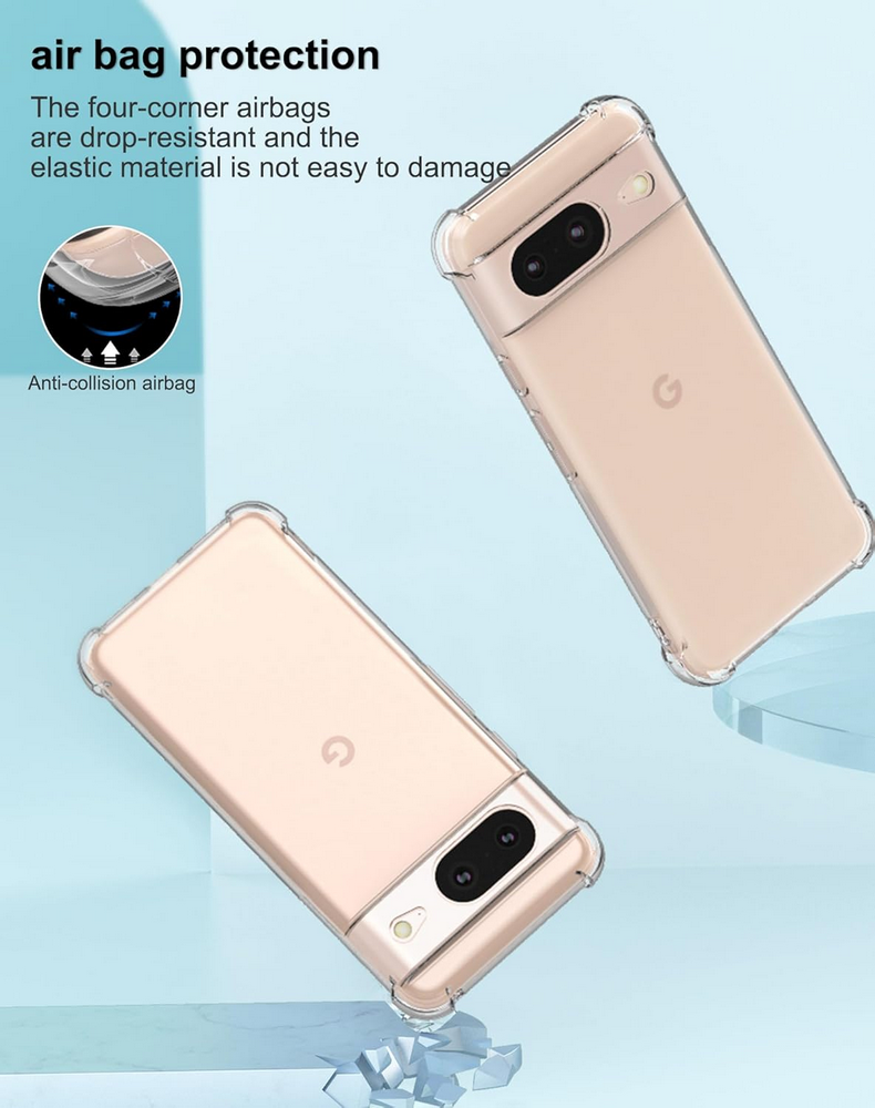 Husa Transparenta pentru Google Pixel 8 (2023), Foluu, Silicon TPU Flexibil, Rezistenta la Zgarieturi, Colturile Intarite, Antisoc [5]