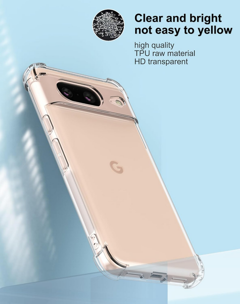 Husa Transparenta pentru Google Pixel 8 (2023), Foluu, Silicon TPU Flexibil, Rezistenta la Zgarieturi, Colturile Intarite, Antisoc [4]