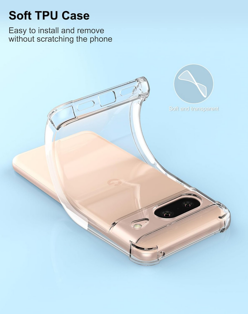 Husa Transparenta pentru Google Pixel 8 (2023), Foluu, Silicon TPU Flexibil, Rezistenta la Zgarieturi, Colturile Intarite, Antisoc [7]