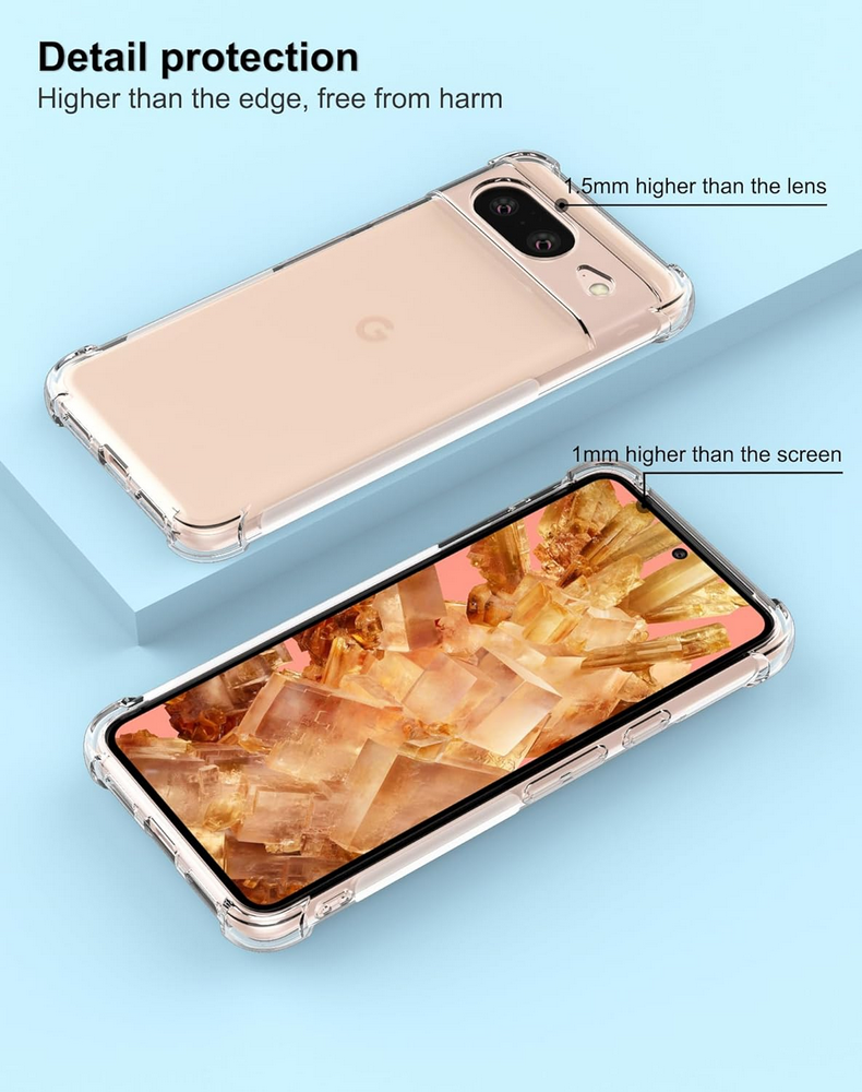 Husa Transparenta pentru Google Pixel 8 (2023), Foluu, Silicon TPU Flexibil, Rezistenta la Zgarieturi, Colturile Intarite, Antisoc [6]
