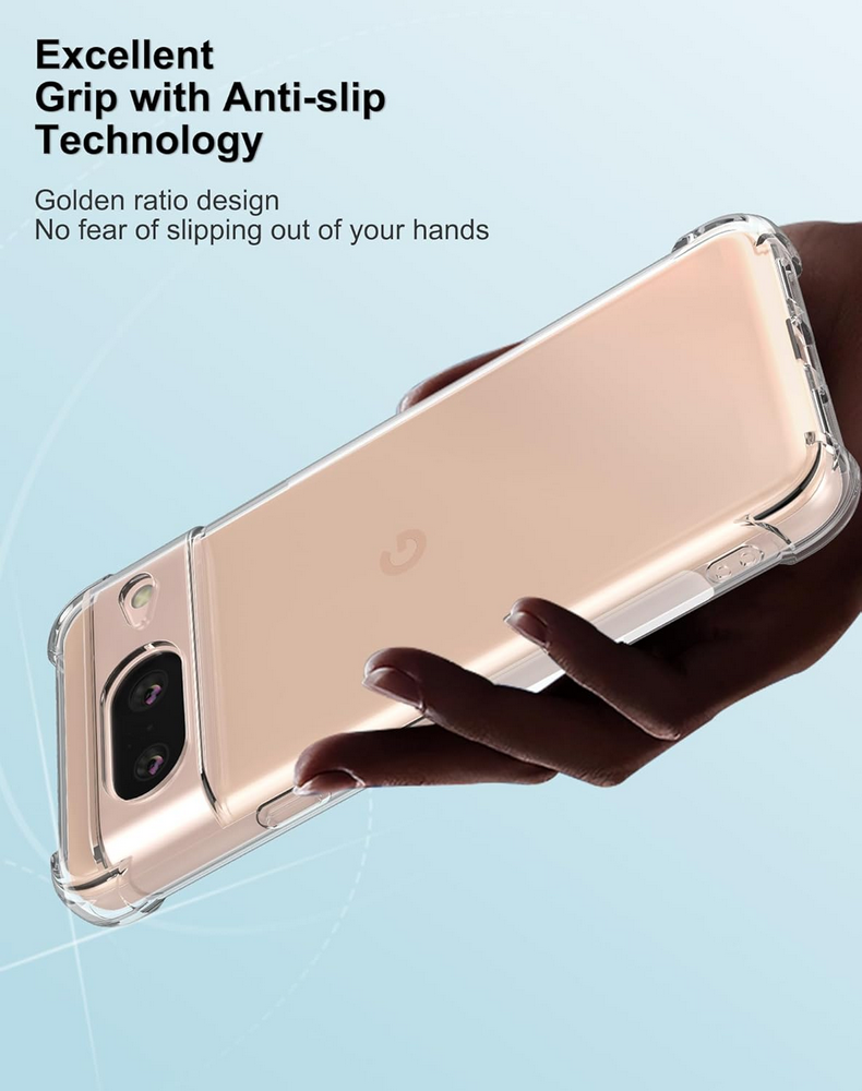 Husa Transparenta pentru Google Pixel 8 (2023), Foluu, Silicon TPU Flexibil, Rezistenta la Zgarieturi, Colturile Intarite, Antisoc [3]