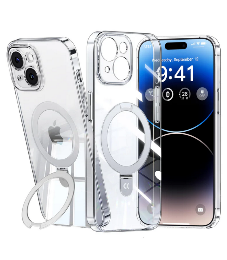 Husă Ultra Subțire CASEKOO pentru iPhone 14, Transparentă, cu Suport Magnetic Invizibil și Protecție Completă a Camerei, 5QWZ [1]