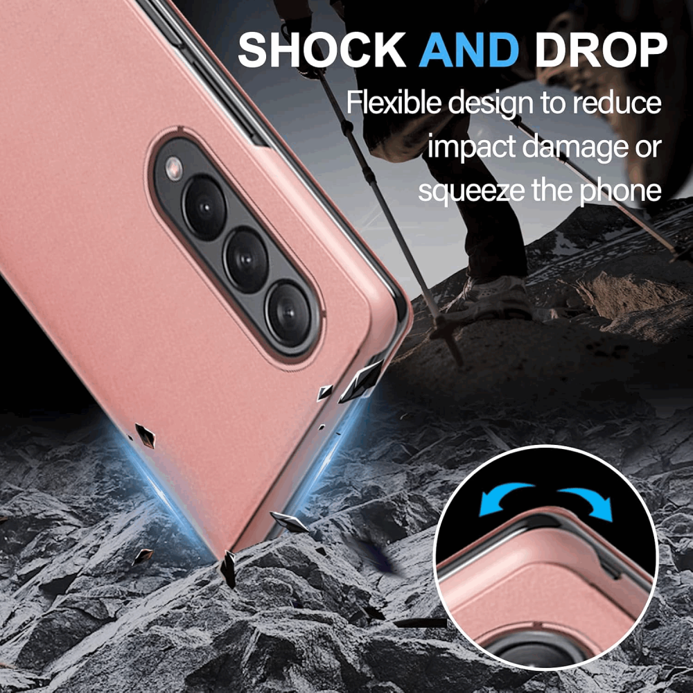 Huse pentru Samsung Galaxy Z Fold 4 5G, Clear View, rose gold, TMJV [6]