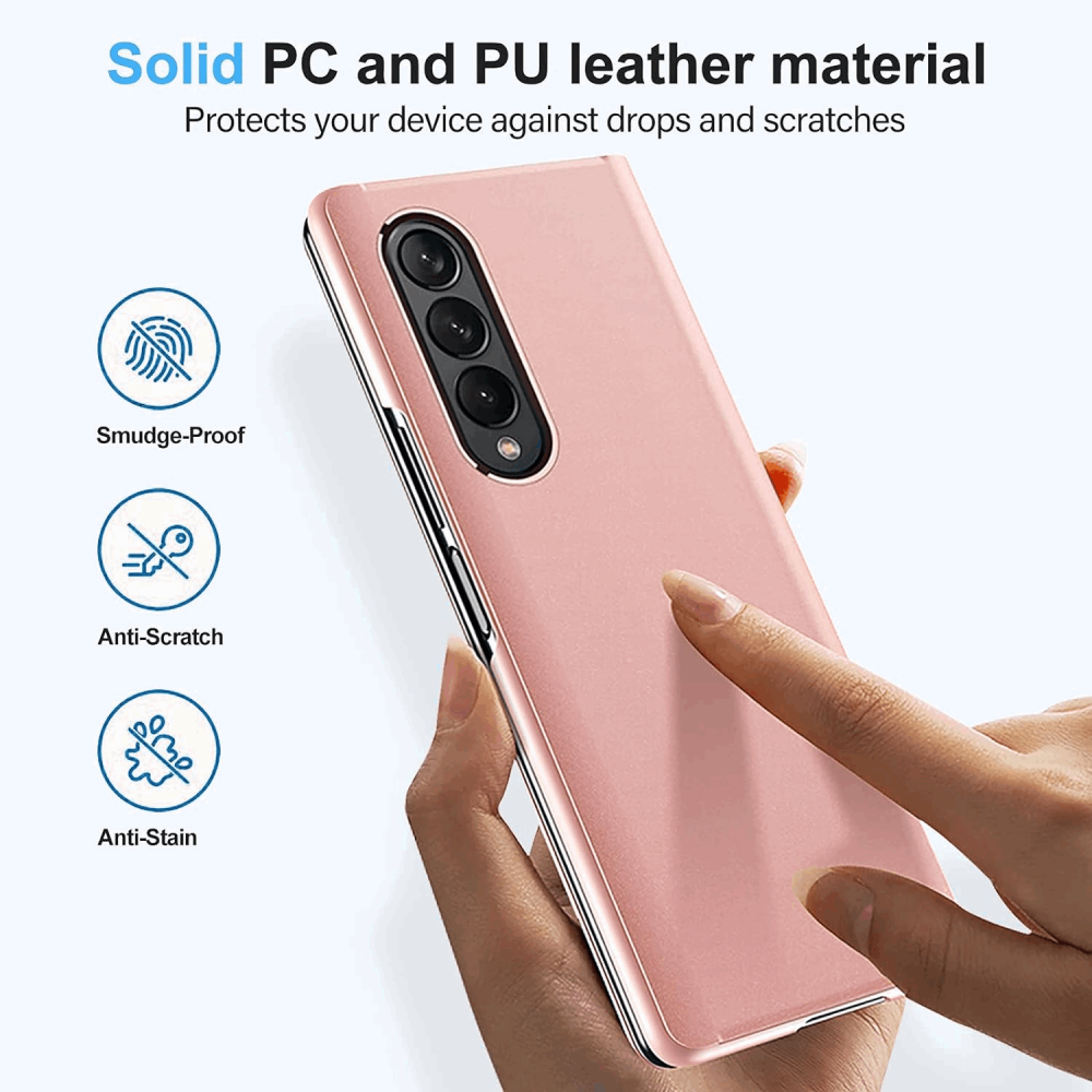 Huse pentru Samsung Galaxy Z Fold 4 5G, Clear View, rose gold, TMJV [3]
