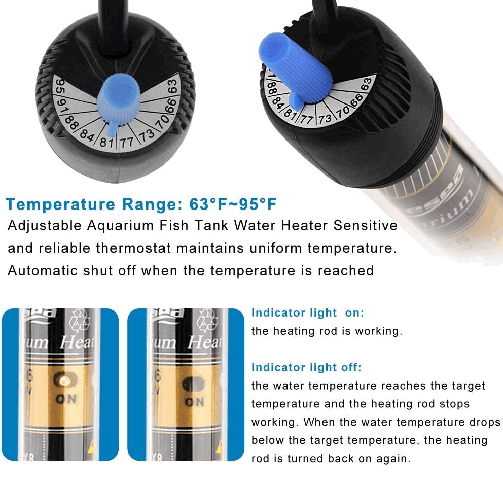 Incalzitor pentru acvariu, FREESEA, 300 W, FS-386, 230 V, 50 Hz, Cu ventuze si termostat, Negru [6]