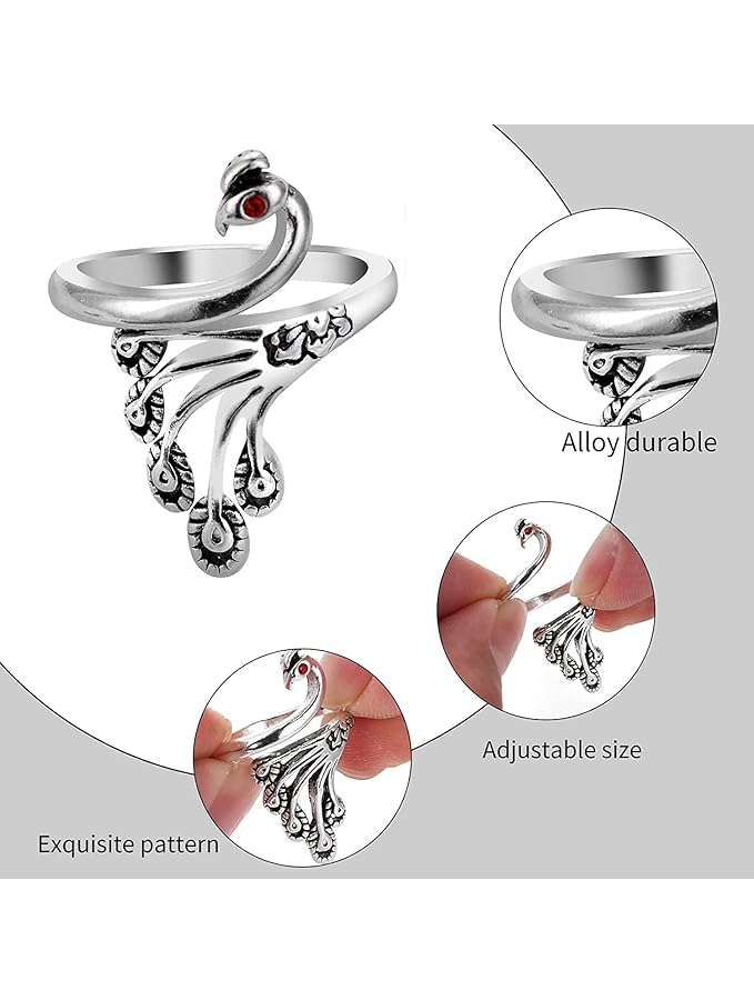 Inel reglabil pentru croșetat și tricotat, set de 3 bucăți, design împletit, suport pentru fir de lână în formă de arc, accesoriu pentru o tricotare mai rapidă [2]