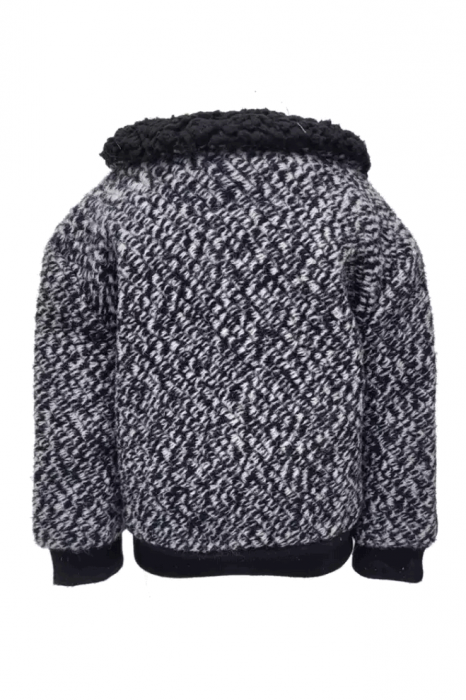 Jacheta de iarna din lana pentru copii si bebelusi,Alb/negru, CODE baby, 86 CM, 12/18 luni [3]