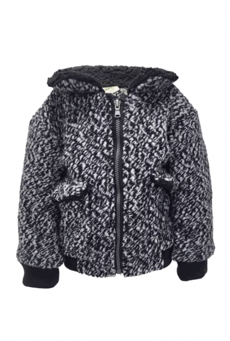 Jacheta de iarna din lana pentru copii si bebelusi,Alb/negru, CODE baby, 92 CM, 18/24 luni [1]
