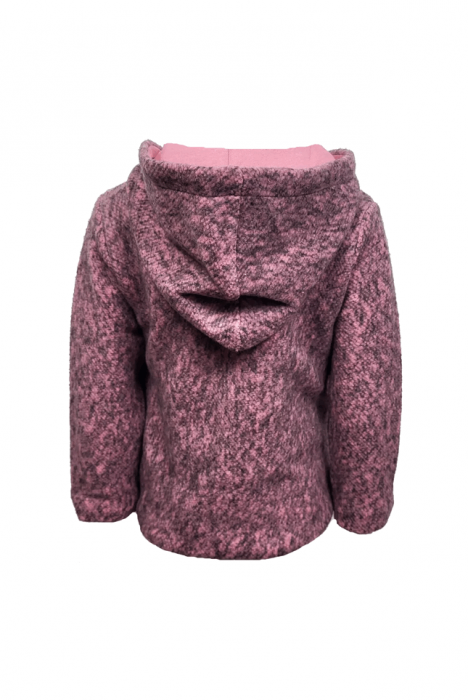 Jacheta de iarna din material fleece, Roz melange, CODE baby, 86 CM, 12/18 luni [3]