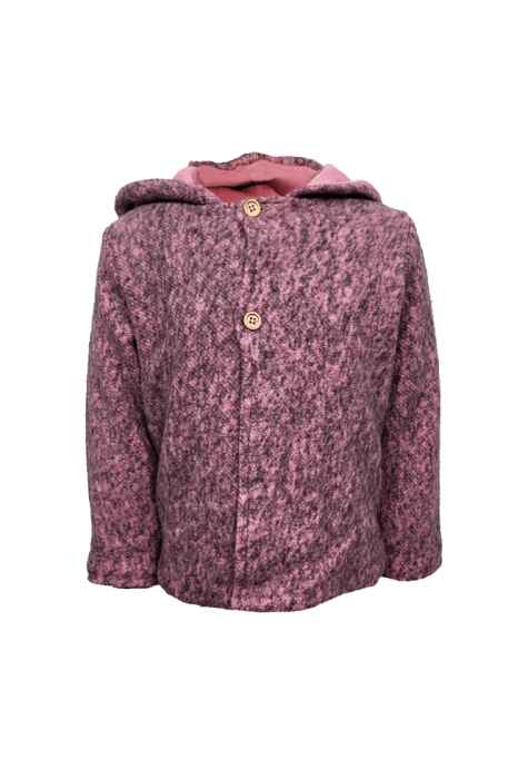 Jacheta de iarna din material fleece, Roz melange, CODE baby, 92 CM, 18/24 luni [1]