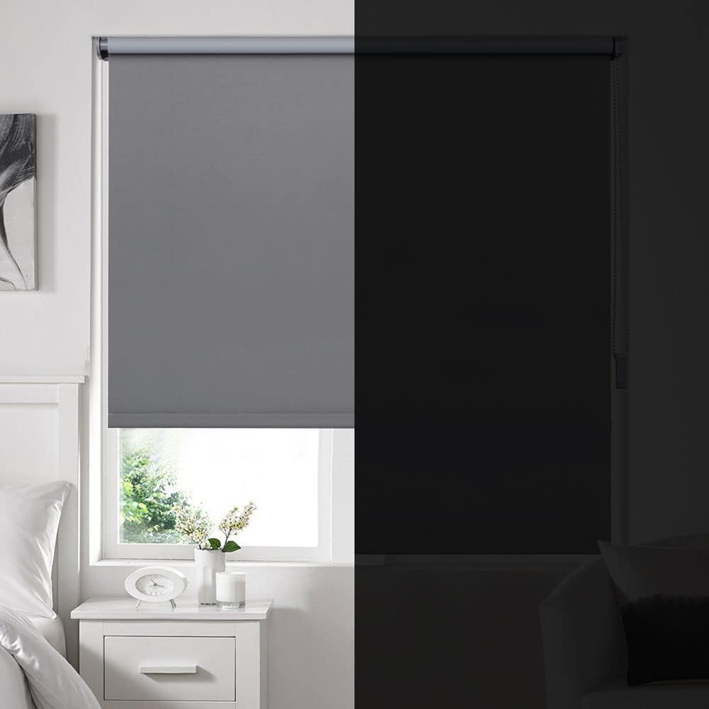 Jaluzea Termica Blackout 45 x 160 cm, Gri inchis, Fara Gaurire, cu Strat Intunecat si Certificare Oeko-Tex 100, OBdeco [5]