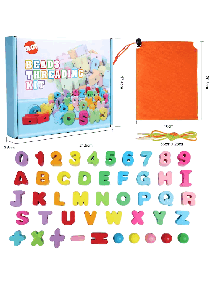 Joc educativ de snuruire din lemn litere si numere, Blot [4]