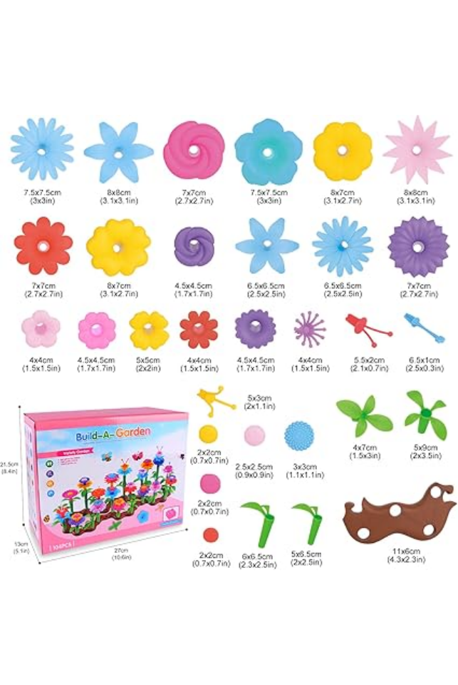 Jucarie gradina de flori, 104 piese, multicolor, Kramow [4]