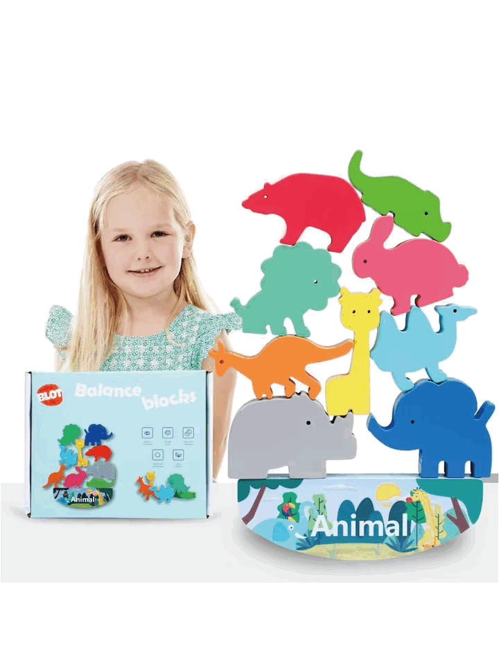 Jucarie pentru copii, Montessori, animale, joc de stivuit si echilibru, Blot [1]
