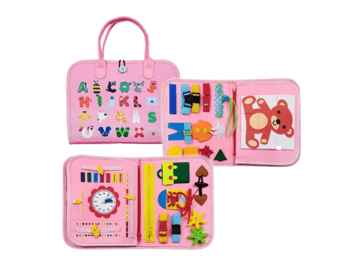 Jucarie senzoriala tip valiza, Material textil, 1 an+, Multicolor, A9F9 [4]