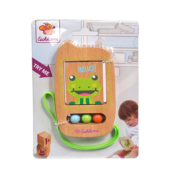 Jucarie telefon cu functie de rotatie, Dimensiune: 7x11cm, lemn de fag, 1 an+, multicolor, Eichhorn [5]