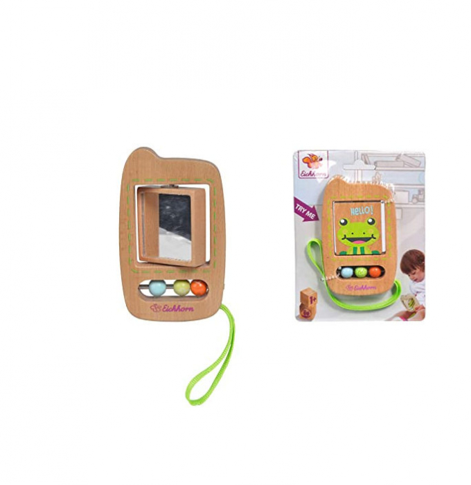 Jucarie telefon cu functie de rotatie, Dimensiune: 7x11cm, lemn de fag, 1 an+, multicolor, Eichhorn [4]