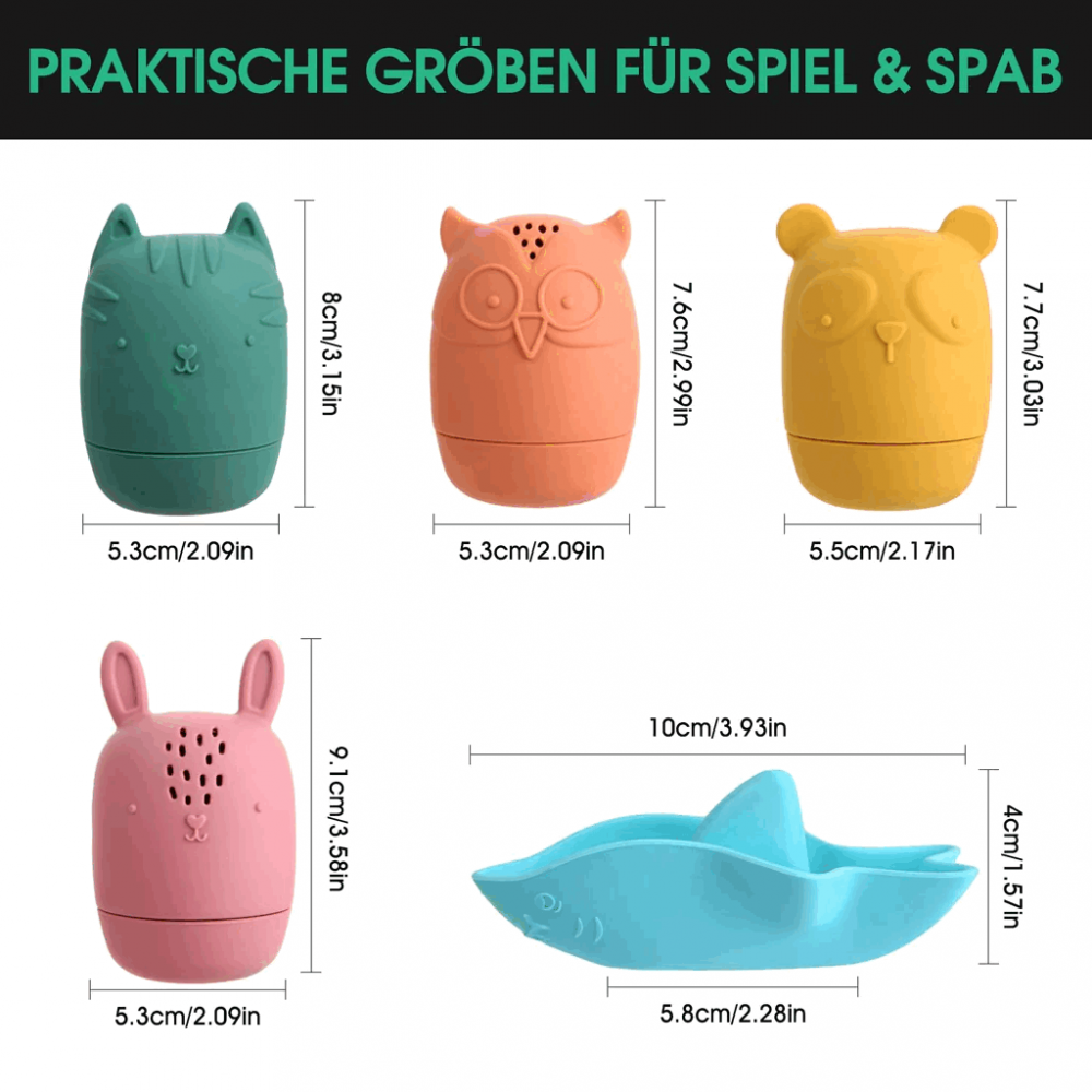 Jucarii de baie pentru copii, 8 bucati de silicon, Multicolor, RQAF [2]