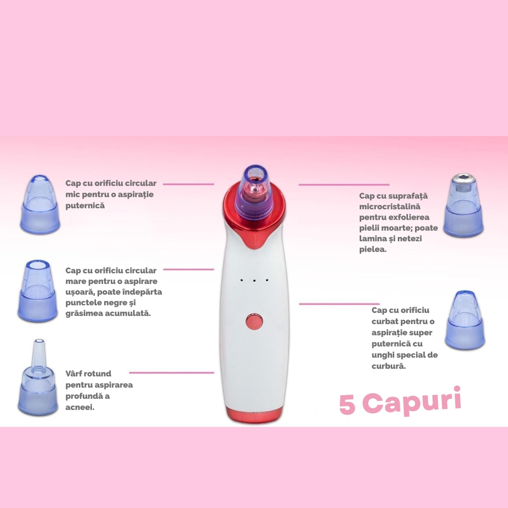 Kit 4in1 pentru Puncte Negre si Ingrijire Ten – Aspirator, Perie Electrica, Ustensile Metalice, Perie Silicon [2]