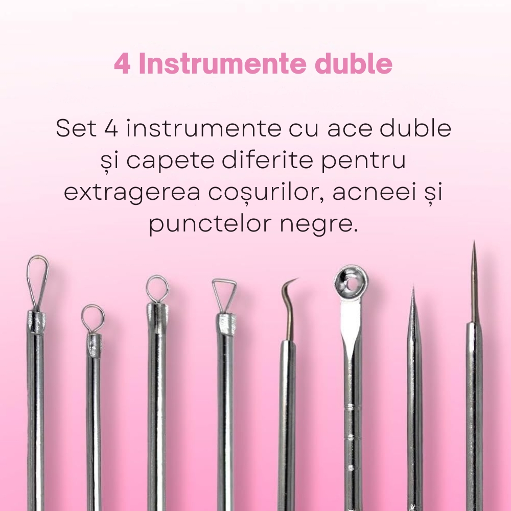 Kit 4in1 pentru Puncte Negre si Ingrijire Ten – Aspirator, Perie Electrica, Ustensile Metalice, Perie Silicon [4]