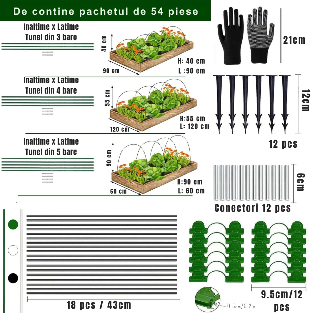 Kit modular cu arce pentru tunel de gradina si mini sera. [3]