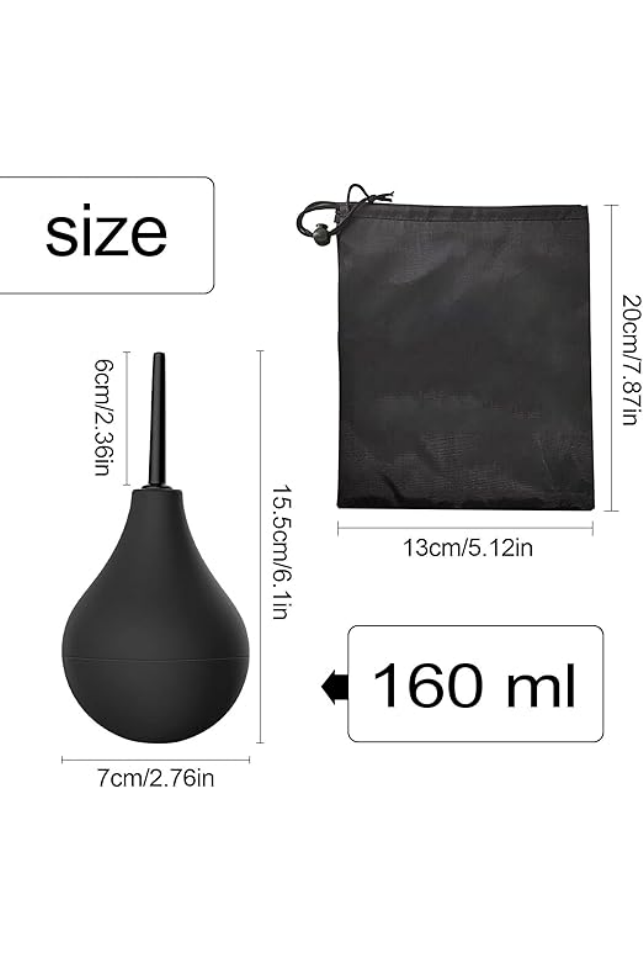 Kit curatare colon, set 2 pompe pentru Barbati si Femei, 160ml, Duza Fină, Reutilizabilă, Silicon, negru [2]