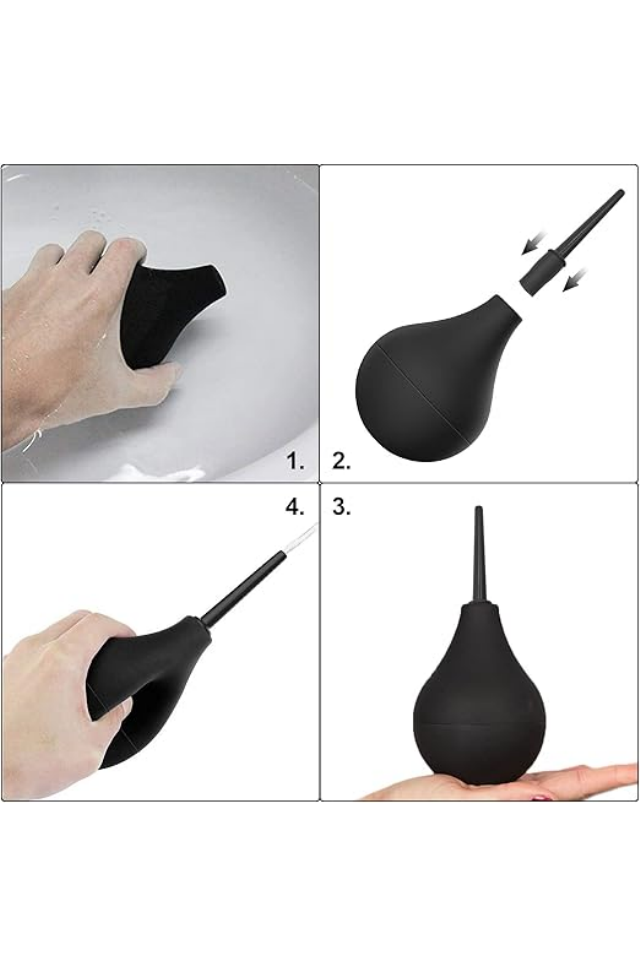 Kit curatare colon, set 2 pompe pentru Barbati si Femei, 160ml, Duza Fină, Reutilizabilă, Silicon, negru [3]
