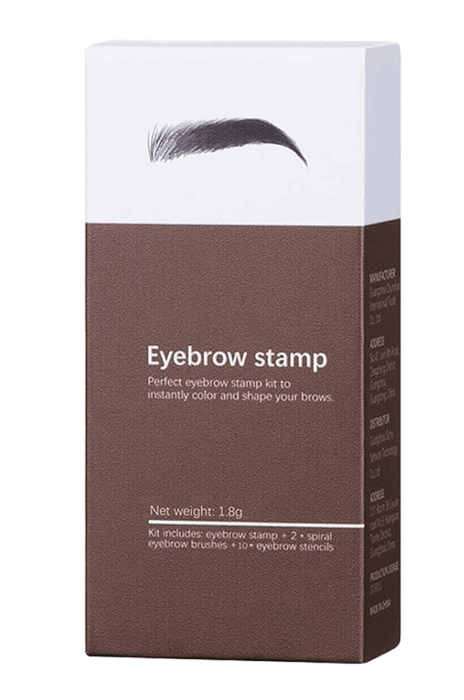 Kit pentru sprancene, tip stampila, 10 sabloane, 02 Maro inchis, AVP [2]