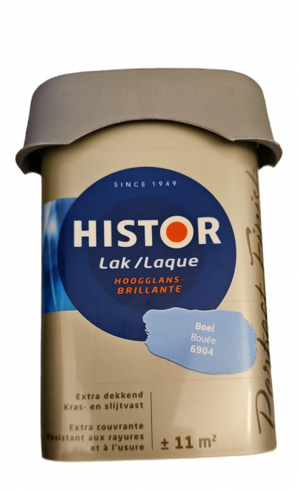 Lac colorat, Histor, pe baza de terebentina, Interior si exterior, albastru-6904, 750 ml [1]