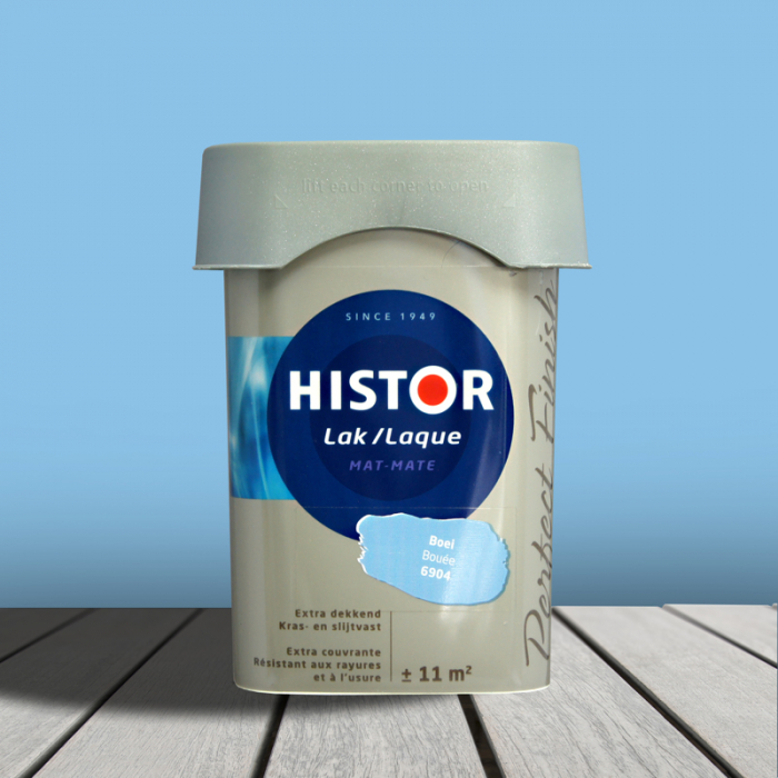Lac colorat, Histor, pe baza de terebentina, Interior si exterior, albastru-6904, 750 ml [3]