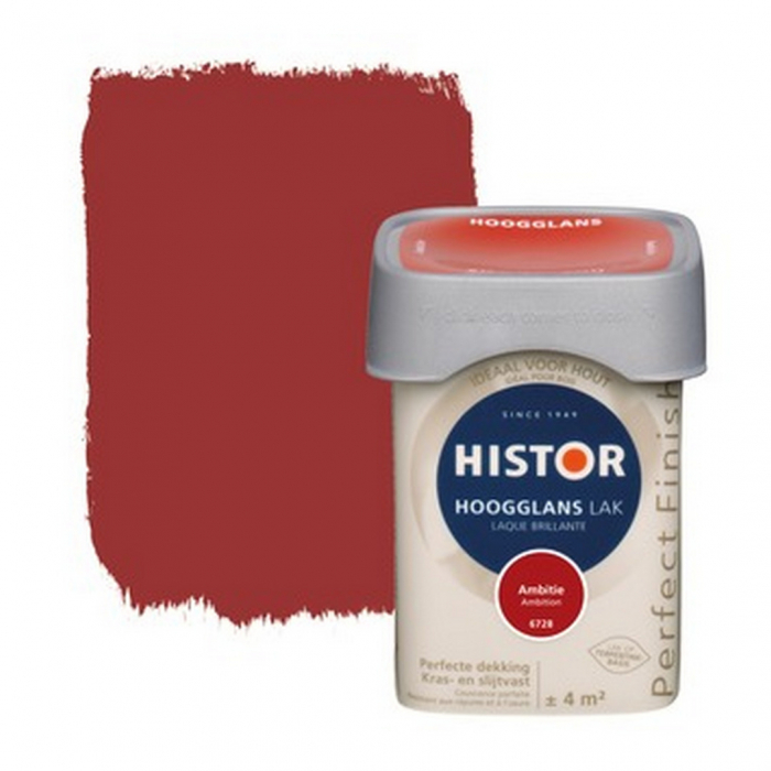 Lac colorat mat, Histor, pe baza de terebentina, Interior si exterior, rosu inchis-6728, 250 ml [2]
