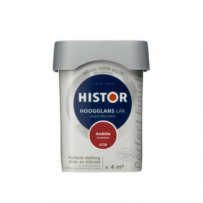 Lac colorat mat, Histor, pe baza de terebentina, Interior si exterior, rosu inchis-6728, 250 ml [1]